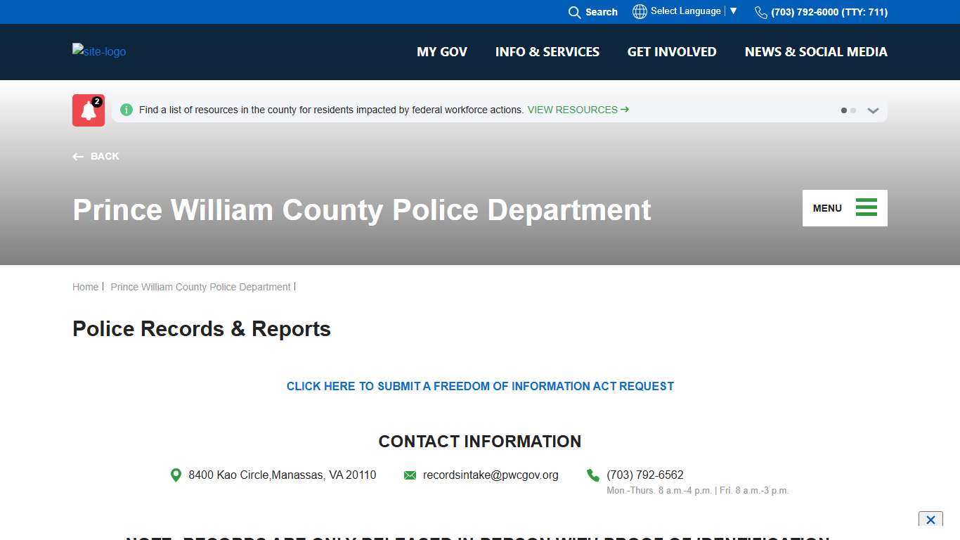 Police Records & Reports