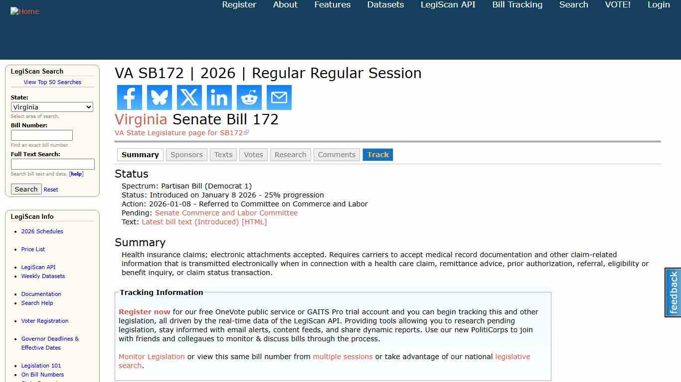 VA SB172 | 2026 | Regular Regular Session | LegiScan